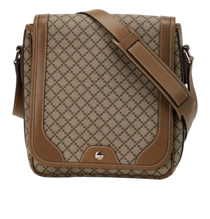 Diamante Crossbody Bag, &pound;250, Handbags, Beige, Canvas, Front view